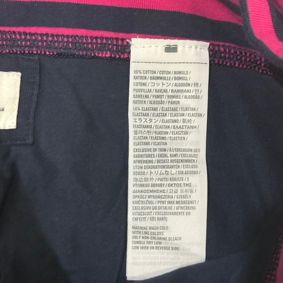 VTG Y2K Abercrombie Fitch Navy Pink Stripe Foldover Waist Leggings Women's Small - Picture 4 of 5